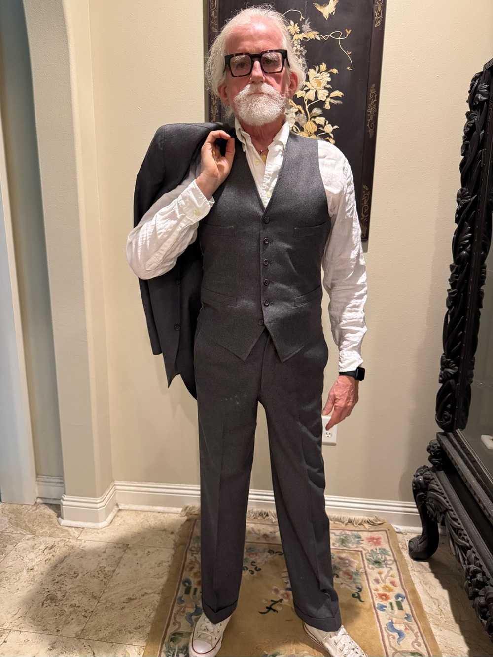 Vintage Polo University Club by Ralph Lauren Charcoal Gray 3-Piece Wool Suit